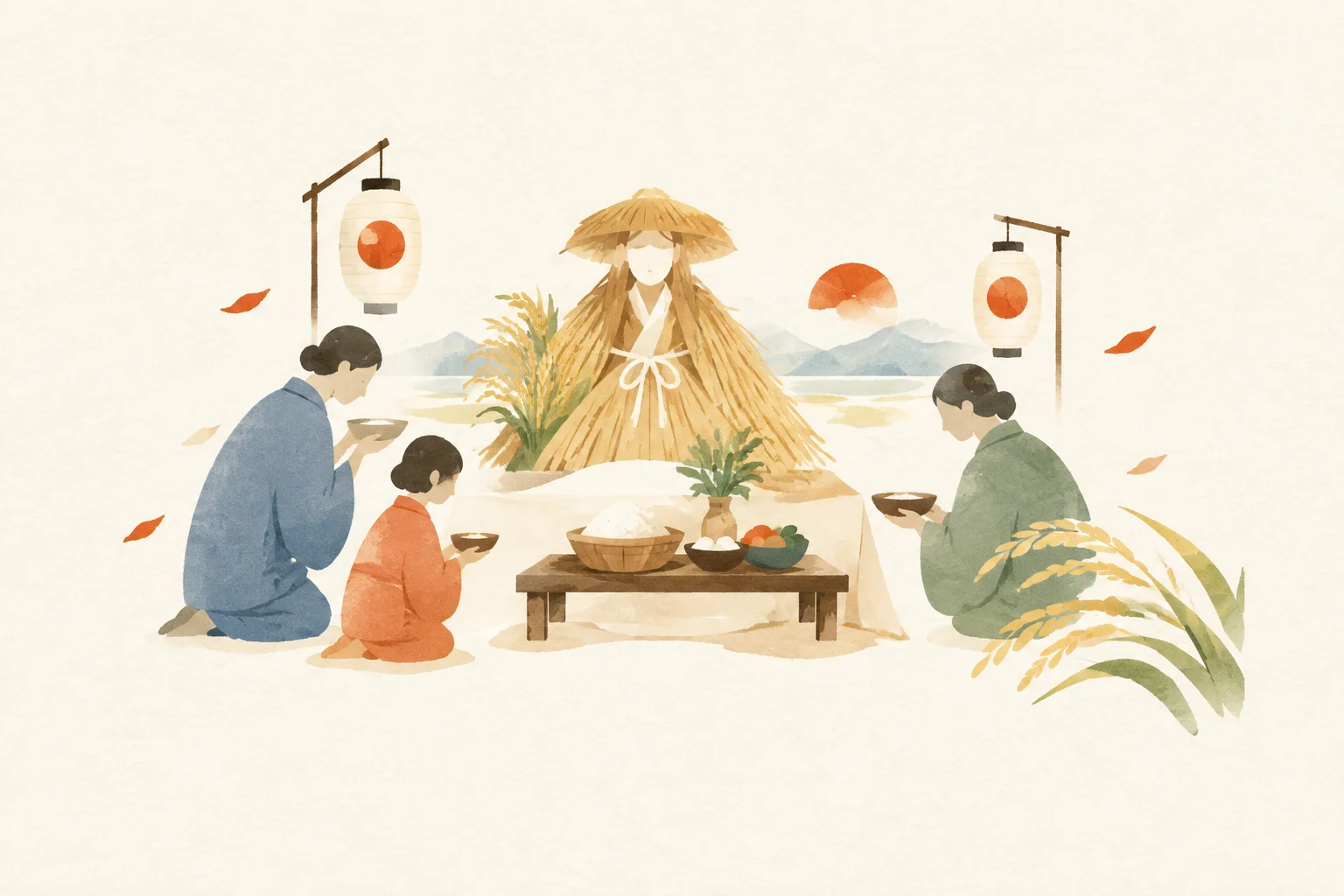 An image of a festival themed around the Etchū Rice Paddy Deity Observance