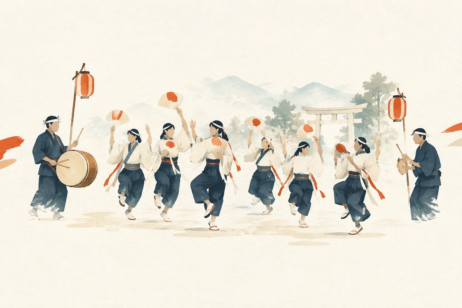 下伊那のかけ踊をテーマにした祭りのイメージ