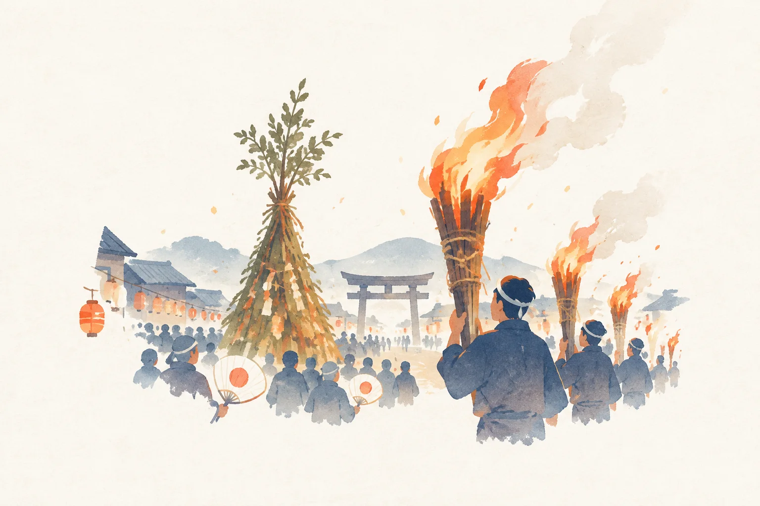 近江八幡の火祭りをテーマにした祭りのイメージ