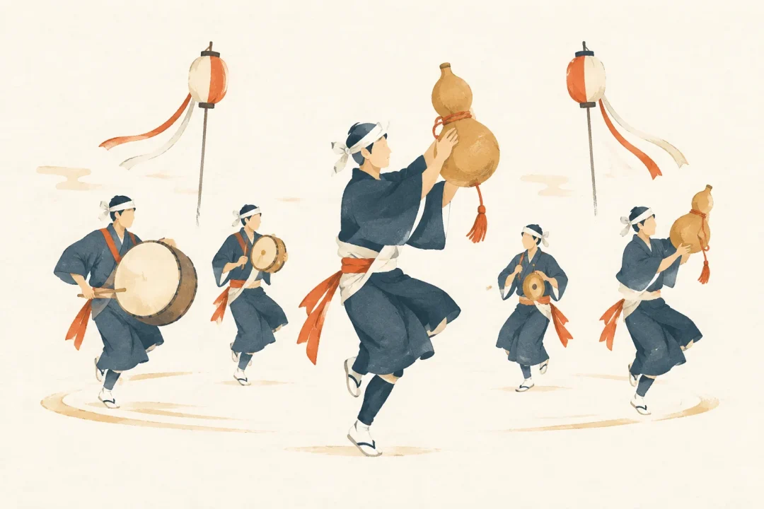 戯瓢踊をテーマにした祭りのイメージ
