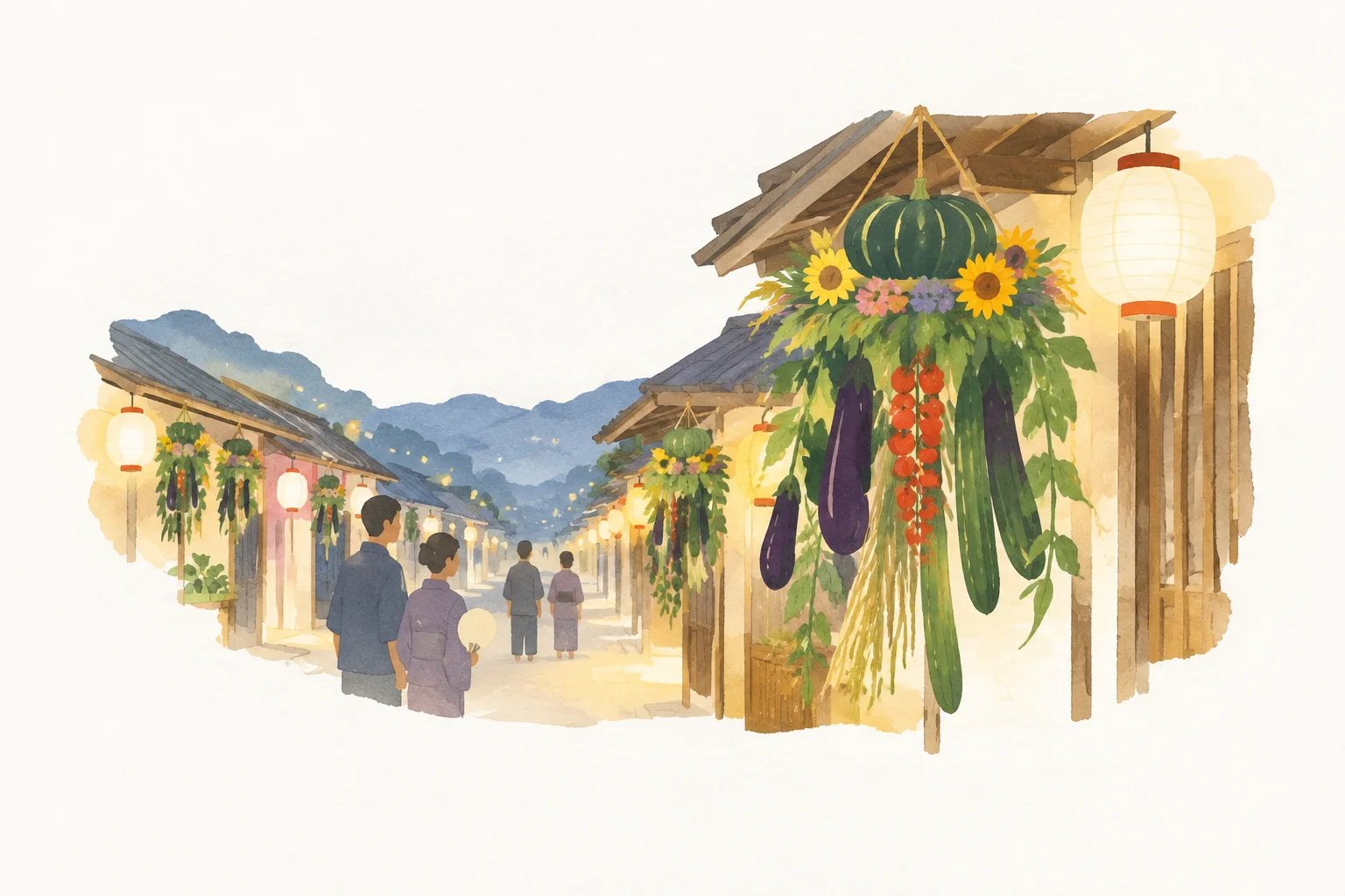 名喜里祇園祭の夜見世をテーマにした祭りのイメージ
