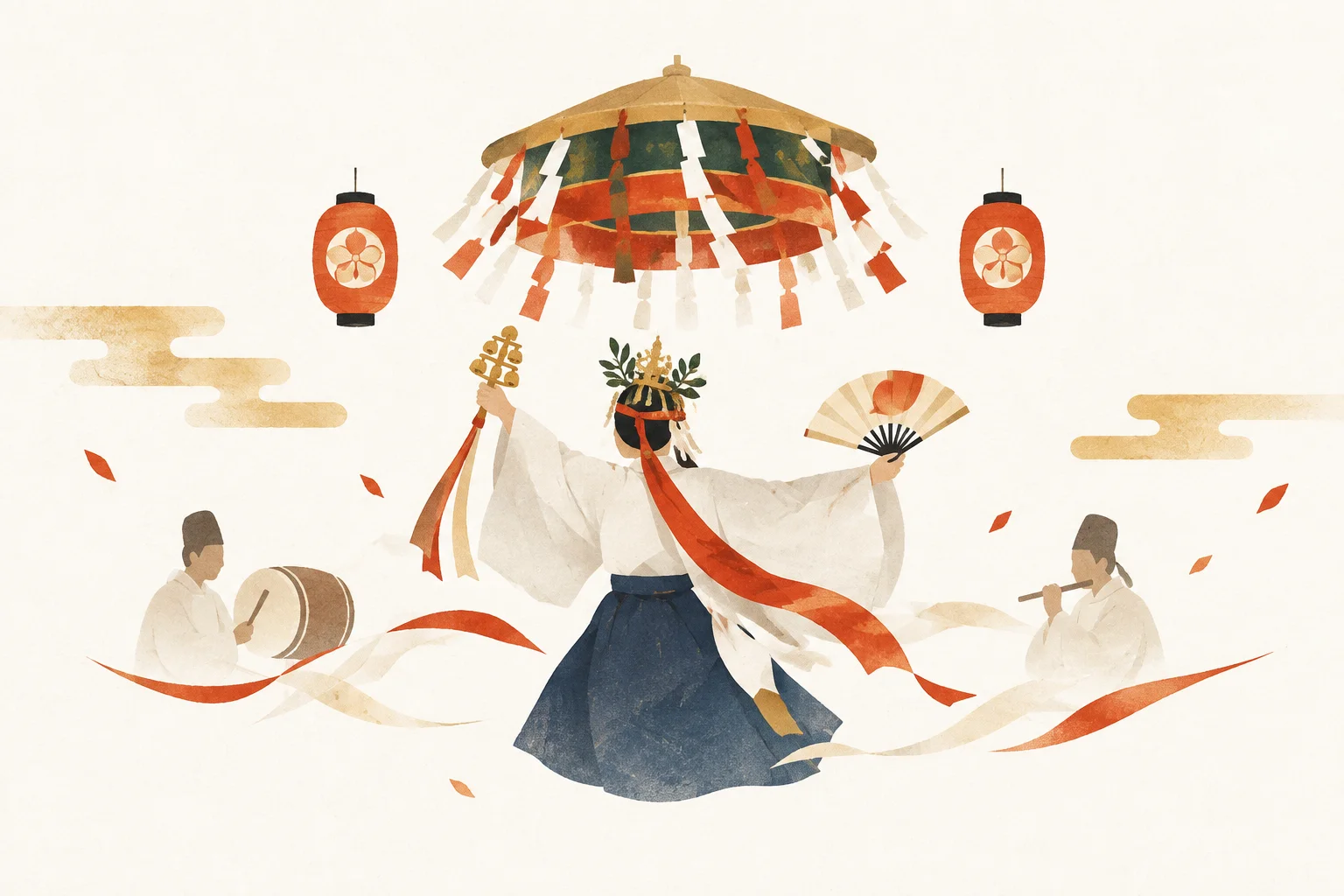An imagined festival themed around Tsuki-no-ya Kagura
