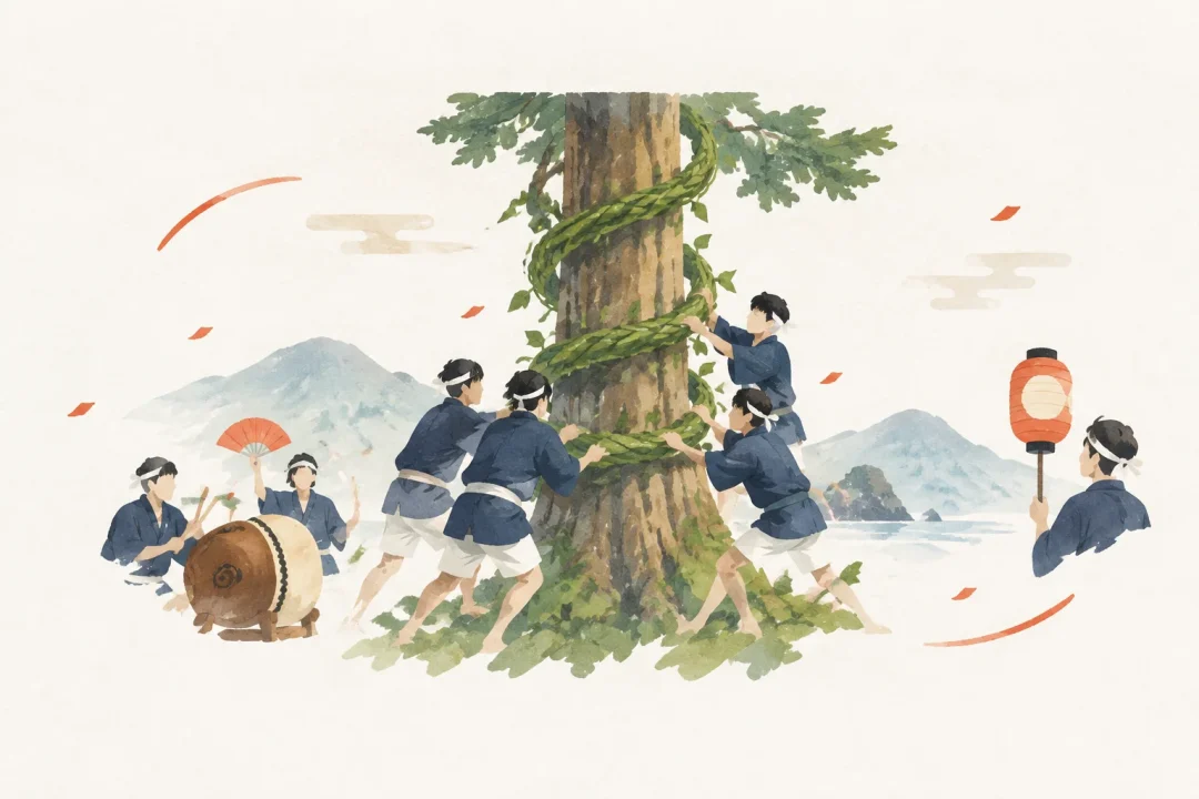 布施の山祭りをテーマにした祭りのイメージ