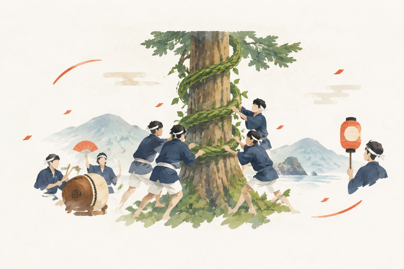 布施の山祭りをテーマにした祭りのイメージ