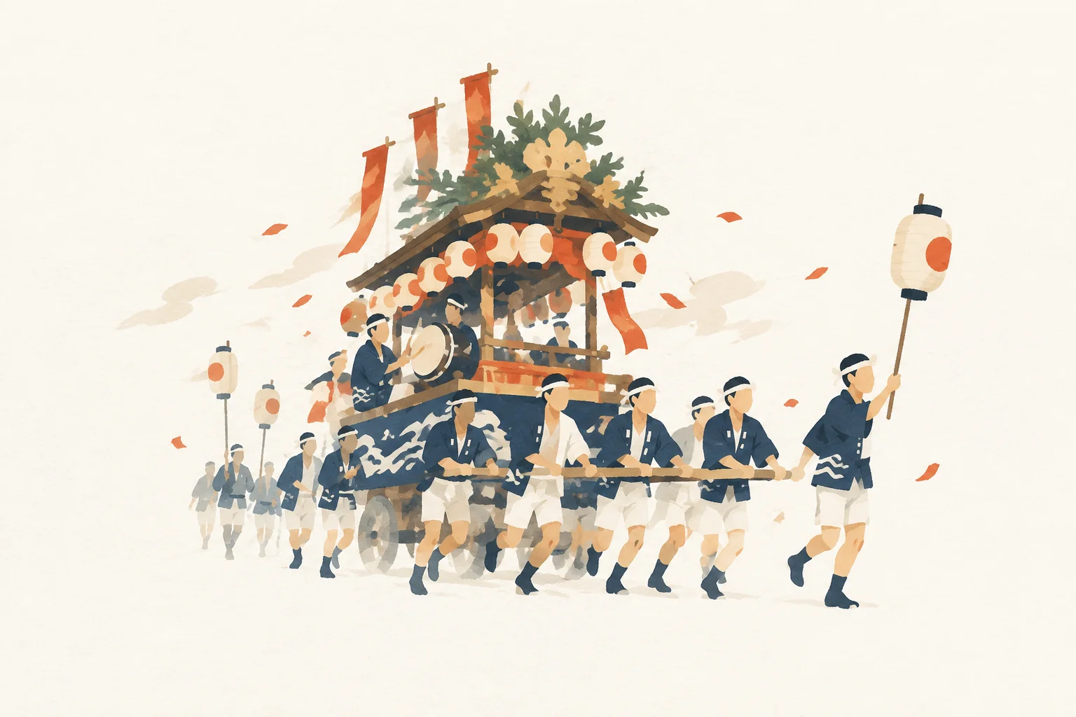 Festival-themed image depicting the Kurosaki Gion Yamakasa Festival