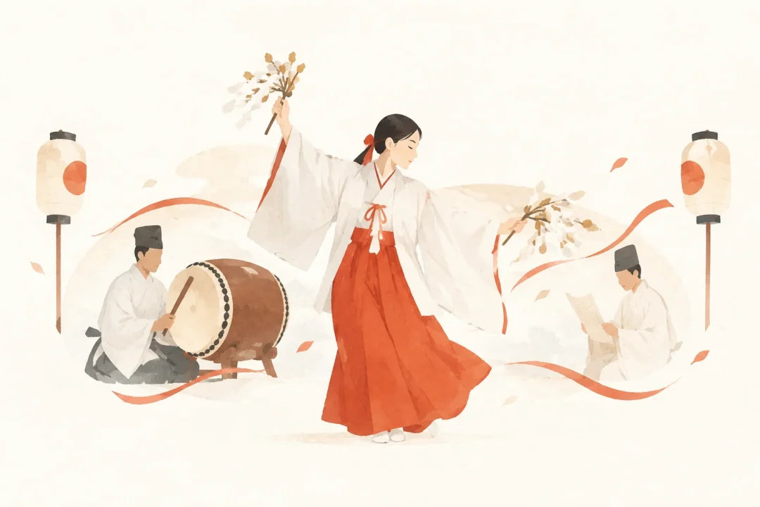 命婦の舞をテーマにした祭りのイメージ