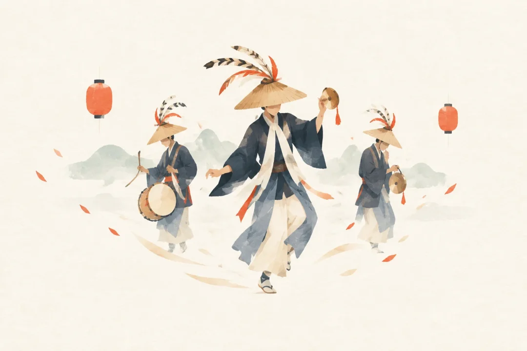 古代踊をテーマにした祭りのイメージ