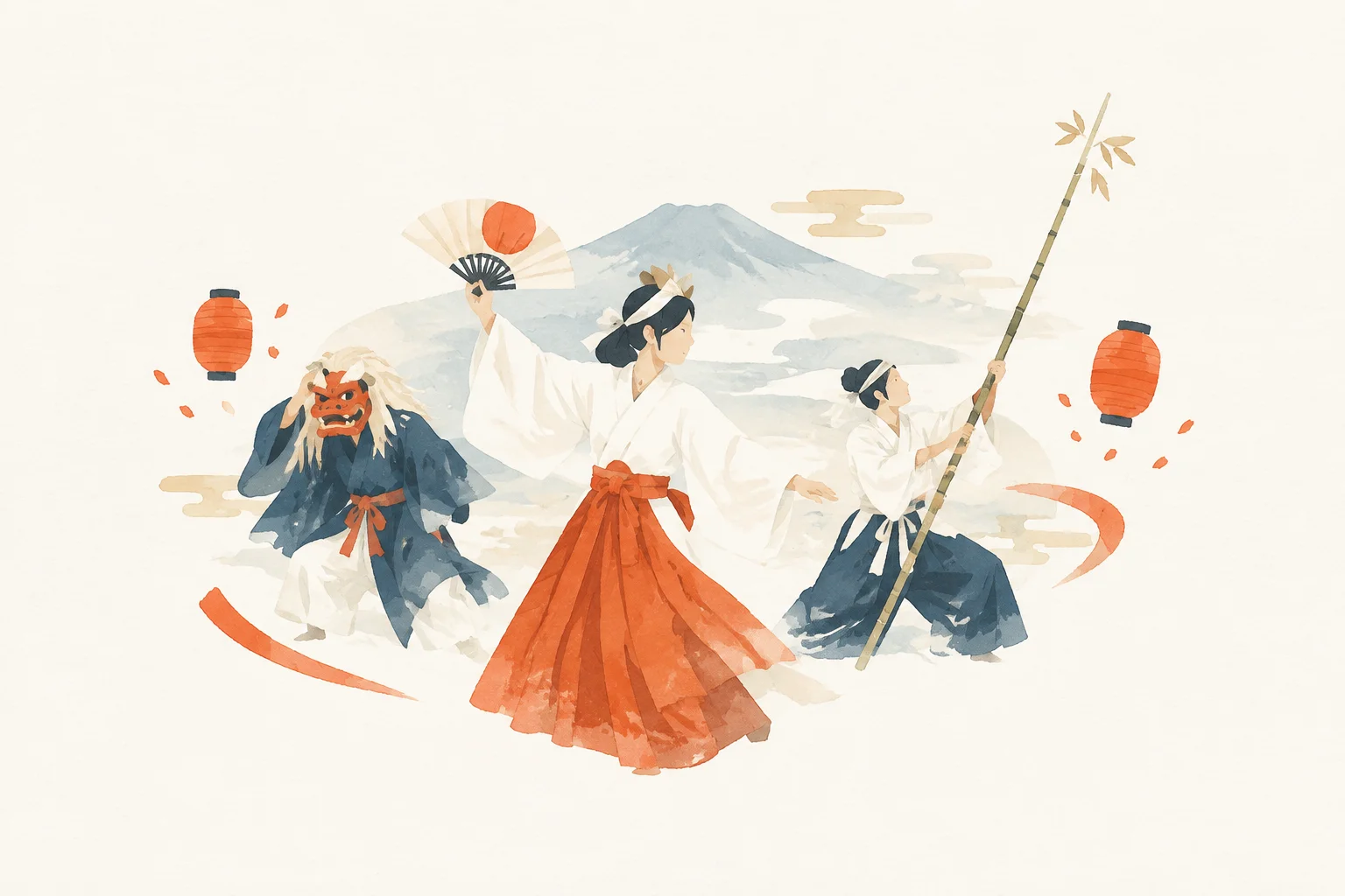 An image of a festival themed around Nakae Iwato Kagura