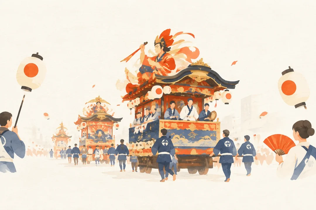 八戸三社大祭をテーマにした祭りのイメージ