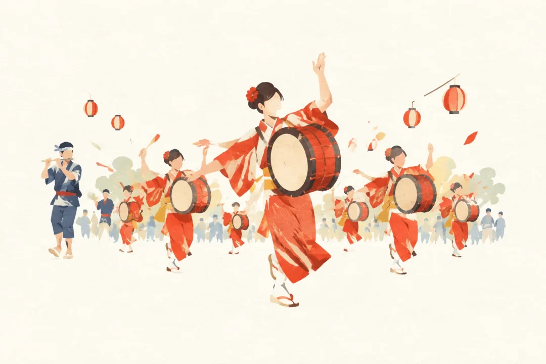 盛岡さんさ踊りをテーマにした祭りのイメージ