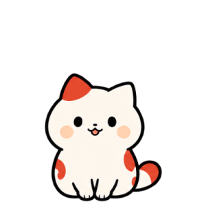 ちょこんと座る猫のおむすび