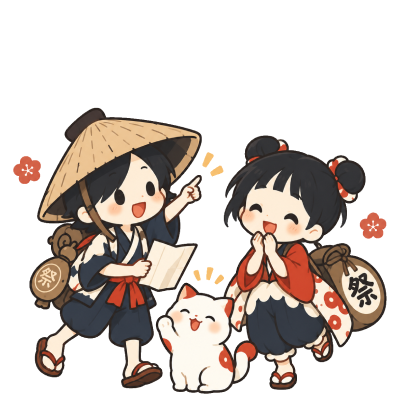 おもしろまつり.jpのキャラクターたちのイラスト